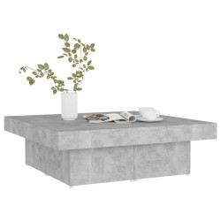 Table basse gris béton 90x90x28 cm bois d'ingénierie 581631581631