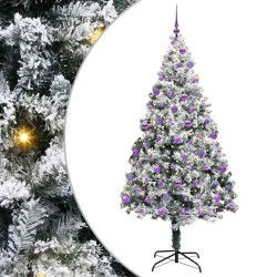 Sapin de Noël artificiel Blanc 210 cm PVC, Acier et Plastique 581632581632
