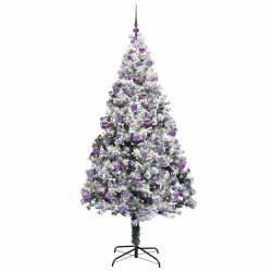 Sapin de Noël artificiel Blanc 210 cm PVC, Acier et Plastique 581632581632