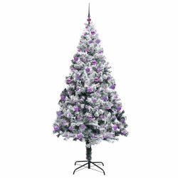 Sapin de Noël artificiel Blanc 210 cm PVC, Acier et Plastique 581632581632
