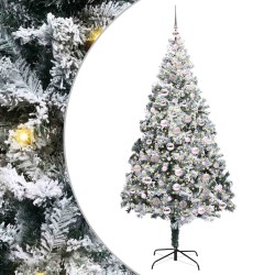 Sapin de Noël artificiel Blanc 210 cm PVC, Acier et Plastique 581634581634