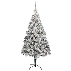 Sapin de Noël artificiel Blanc 210 cm PVC, Acier et Plastique 581634581634