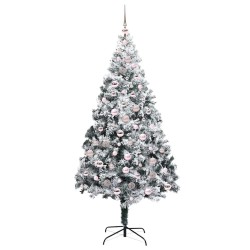 Sapin de Noël artificiel Blanc 210 cm PVC, Acier et Plastique 581634581634