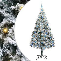 Sapin de Noël artificiel Blanc 210 cm PVC, Acier et Plastique 581635581635