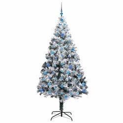 Sapin de Noël artificiel Blanc 210 cm PVC, Acier et Plastique 581635581635
