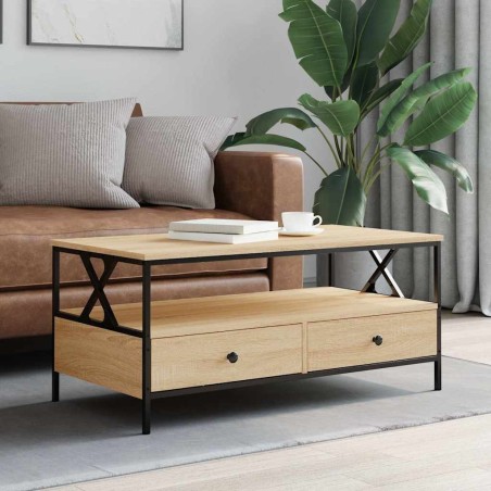Table basse chêne sonoma 100x51x45 cm bois d'ingénierie 581638581638