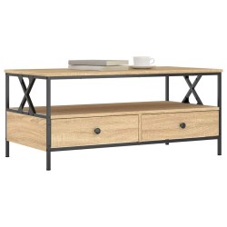 Table basse chêne sonoma 100x51x45 cm bois d'ingénierie 581638581638