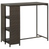 Table de bar avec rangement Marron 120x60x110 cm Résine tressée 581649581649