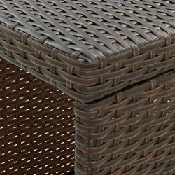Table de bar avec rangement Marron 120x60x110 cm Résine tressée 581649581649