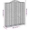 Paniers à gabions arqués 4 pcs 200x50x220/240 cm Fer galvanisé 581650581650