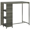 Table de bar avec rangement Gris 120x60x110 cm Résine tressée 581651581651