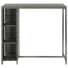 Table de bar avec rangement Gris 120x60x110 cm Résine tressée 581651581651