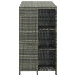 Table de bar avec rangement Gris 120x60x110 cm Résine tressée 581651581651