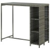 Table de bar avec rangement Gris 120x60x110 cm Résine tressée 581651581651
