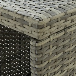 Table de bar avec rangement Gris 120x60x110 cm Résine tressée 581651581651
