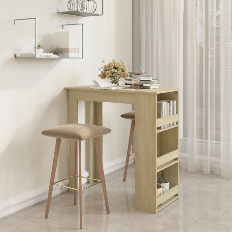 Table de bar avec rangement Chêne sonoma 102x50x103,5 cm 581652581652