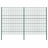 Panneau de clôture avec poteaux en fer 349 x 200 cm Vert 581653581653