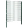 Panneau de clôture avec poteaux en fer 349 x 200 cm Vert 581653581653