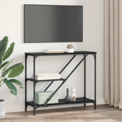 Table console Chêne noir 88,5 x 30 x 75 cm Bois d'ingénierie 581660581660
