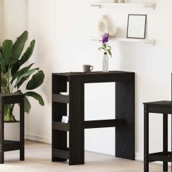 Table de bar avec étagères en chêne noir 90x40x103,5 cm bois d'ingénierie 581675581675