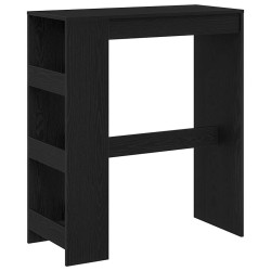 Table de bar avec étagères en chêne noir 90x40x103,5 cm bois d'ingénierie 581675581675