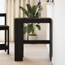 Table de bar avec étagères en chêne noir 90x40x103,5 cm bois d'ingénierie 581675581675