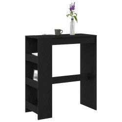 Table de bar avec étagères en chêne noir 90x40x103,5 cm bois d'ingénierie 581675581675