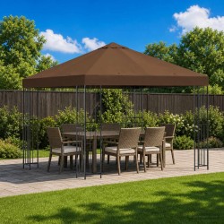 Pavillon 3 x 3 m Marron Polyester et Acier 190 gsm 581678581678