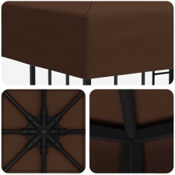 Pavillon 3 x 3 m Marron Polyester et Acier 190 gsm 581678581678