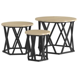 Table d'appoint empilable 3 pcs Chêne Sonoma 581680581680