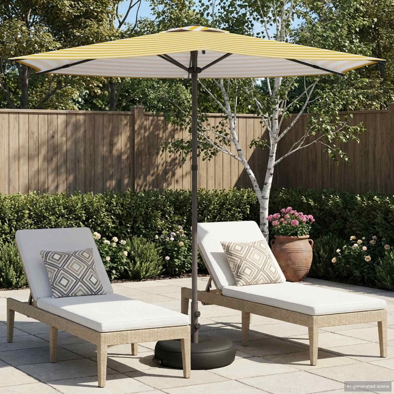 Parasol de jardin 270 x 270 cm Polyester Rectangulaire 581684581684
