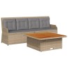 Salon de jardin avec coussins 3 pcs beige résine tressée 581697581697