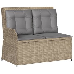 Salon de jardin avec coussins 3 pcs beige résine tressée 581697581697