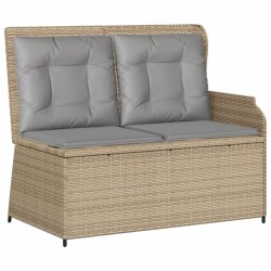 Salon de jardin avec coussins 3 pcs beige résine tressée 581697581697