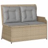 Salon de jardin avec coussins 3 pcs beige résine tressée 581697581697