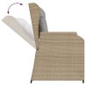 Salon de jardin avec coussins 3 pcs beige résine tressée 581697581697