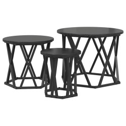 Table d'appoint empilable 3 pcs Chêne noir 581702581702