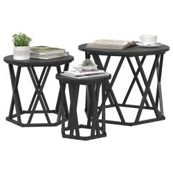 Table d'appoint empilable 3 pcs Chêne noir 581702581702