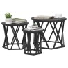 Table d'appoint empilable 3 pcs Chêne noir 581702581702