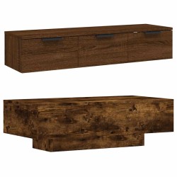 Table basse chêne fumé 100x49,5x31 cm bois d'ingénierie 581714581714