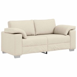Sofa 2 places Beige 180 cm Tissu en lin mélangé 581716581716