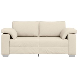 Sofa 2 places Beige 180 cm Tissu en lin mélangé 581716581716
