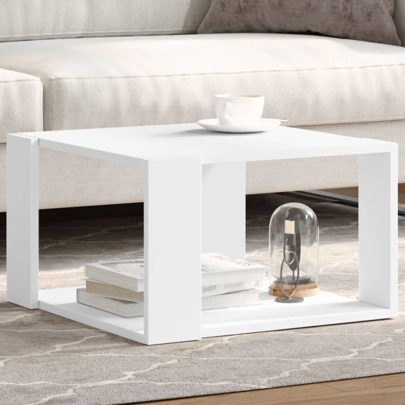 Table basse blanche 51,5 x 51,5 x 30 cm Bois d'ingénierie 581737581737