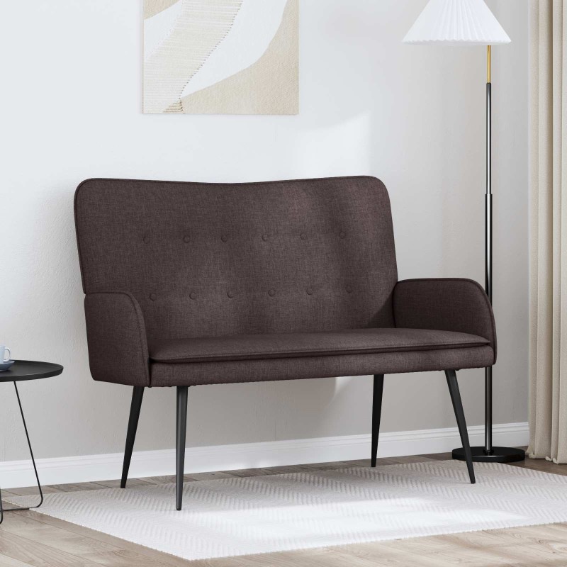 Sofa 2 places Marron foncé 115 x 61 x 87 cm Tissu 581747581747