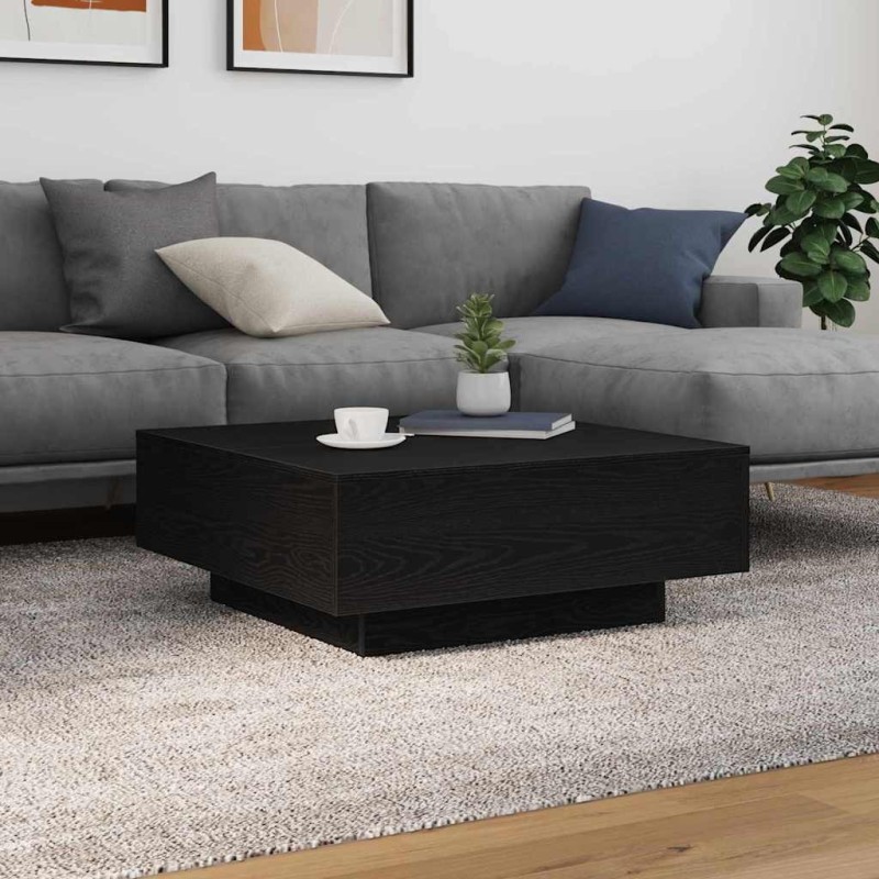 Table basse Chêne noir 80 x 80 x 31 cm Bois d'ingénierie 581766581766