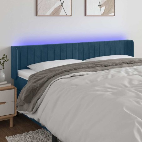 Tête de lit à LED Bleu foncé 163x16x78/88 cm Velours 581778581778