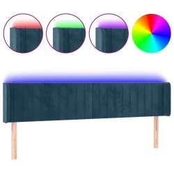 Tête de lit à LED Bleu foncé 163x16x78/88 cm Velours 581778581778