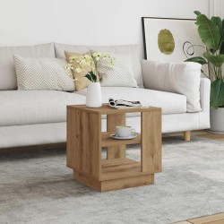 Table basse chêne artisanal 40x40x43 cm bois d'ingénierie 581779581779