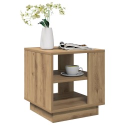 Table basse chêne artisanal 40x40x43 cm bois d'ingénierie 581779581779