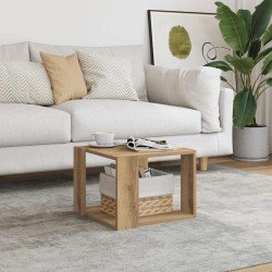 Table basse chêne artisanal 40x40x30 cm bois d'ingénierie 581780581780